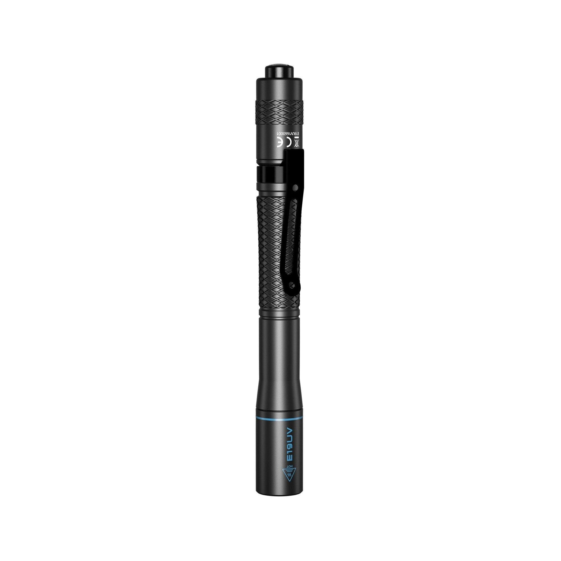 Wuben E19 UV LED Flashlight - Black- Back View